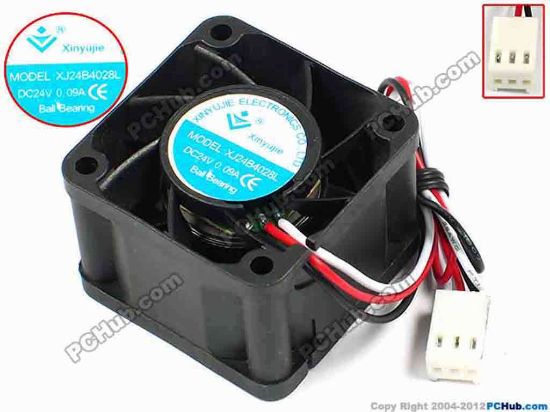 71324 Xinyujie DC- Bearing OEM- Square Fan XJ24B4028L, w195x3X3, 0.09A Xinyujie DC- Bearing OEM- Square Fan 