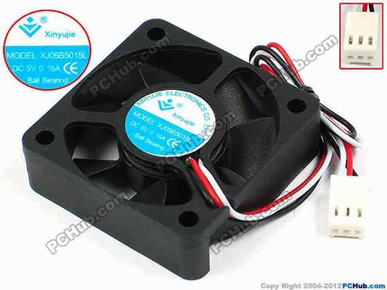 71348 Xinyujie DC- Bearing OEM- Square Fan XJ05B5015L, w190x3X3, 0.16A Xinyujie DC- Bearing OEM- Square Fan 