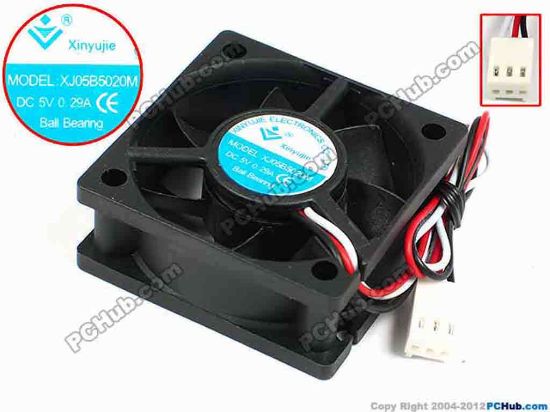 71363 Xinyujie DC- Bearing OEM- Square Fan XJ05B5020M, w190x3X3, 0.29A Xinyujie DC- Bearing OEM- Square Fan 
