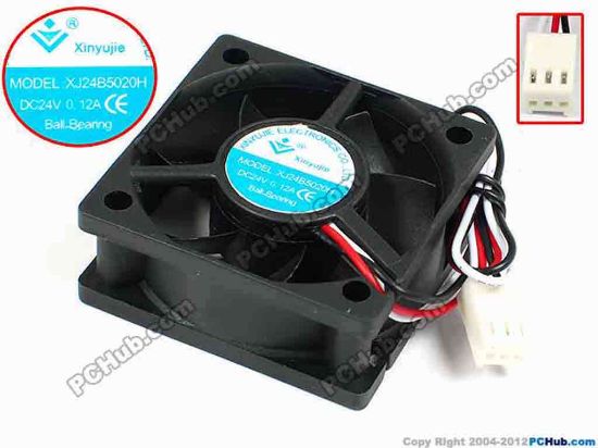 71371 Xinyujie DC- Bearing OEM- Square Fan XJ24B5020H, w190x3X3, 0.12A Xinyujie DC- Bearing OEM- Square Fan 