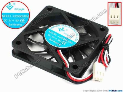 71377 Xinyujie DC- Bearing OEM- Square Fan XJ05B6012M, w185x3X3, 0.18A Xinyujie DC- Bearing OEM- Square Fan 