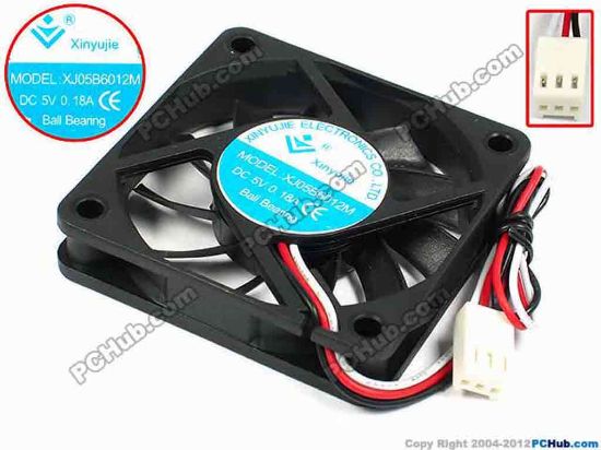 71377 Xinyujie DC- Bearing OEM- Square Fan XJ05B6012M, w185x3X3, 0.18A Xinyujie DC- Bearing OEM- Square Fan 