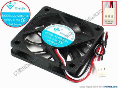 71381 Xinyujie DC- Bearing OEM- Square Fan XJ12B6012L, w185x3X3, 0.08A Xinyujie DC- Bearing OEM- Square Fan 