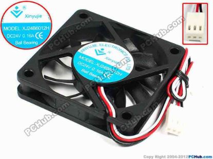 71383 Xinyujie DC- Bearing OEM- Square Fan XJ24B6012H, w185x3X3, 0.16A Xinyujie DC- Bearing OEM- Square Fan 