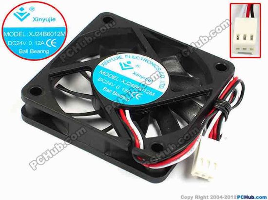 71384 Xinyujie DC- Bearing OEM- Square Fan XJ24B6012M, w185x3X3, 0.12A Xinyujie DC- Bearing OEM- Square Fan 