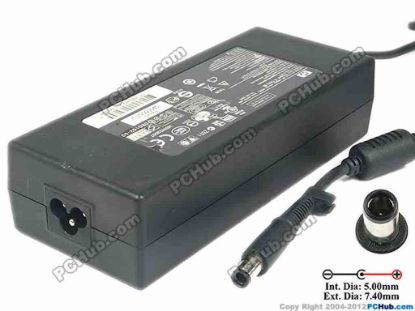 71393 HP Common Item (HP) AC Adapter- Laptop 19V 7.89A, (5.0/7.4)mm 3-prong HP Common Item (HP) AC Adapter- Laptop <span id="ctl00_ContentPlaceHolder1_ItemDesc1_lblItemDescription">&nbsp;Power supply adapter (150-watt) - Input voltage 100-240VAC,&nbsp; <br />
<p>PA-1151-03HS-ROHS<br />
Model: HSTNN-LA09<br />
HP P/N: 585010-001<br />
</p>
<p>INPUT: 100-240V~ 2.0A, 50-60Hz <br />
OUTPUT: 19V 7.89A 150W<br />
Connecter size: Int. Diameter: 5.00mm <br />
Ext. Diameter: 7.40mm<br />
<br />
<font color="#444444" face="Verdana"><br />
Dimension: 166 x&nbsp;69 x 40 mm<br />
</font><br />
<br />
**Please take note, 3 wire AC <a shape="rect" href="http://www.pchub.com/uph/category/356/Power-Core.html"><font color="#0066cc">power cord</font></a> not included.</p></span>