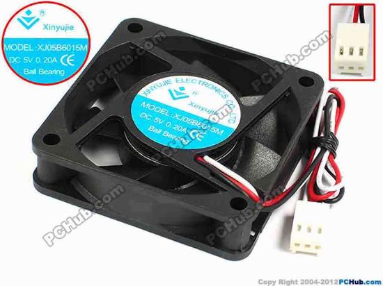 71395 Xinyujie DC- Bearing OEM- Square Fan XJ05B6015M, w185x3X3, 0.20A Xinyujie DC- Bearing OEM- Square Fan 