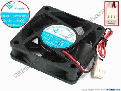 71397 Xinyujie DC- Bearing OEM- Square Fan XJ12B6015H, w185x3X3, 0.15A Xinyujie DC- Bearing OEM- Square Fan 