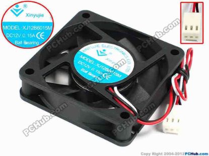 71398 Xinyujie DC- Bearing OEM- Square Fan XJ12B6015M, w185x3X3, 0.15A Xinyujie DC- Bearing OEM- Square Fan 