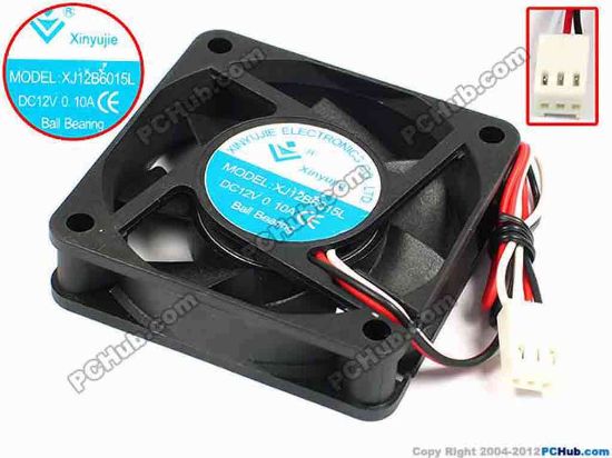 71399 Xinyujie DC- Bearing OEM- Square Fan XJ12B6015L, w185x3X3, 0.10A Xinyujie DC- Bearing OEM- Square Fan 
