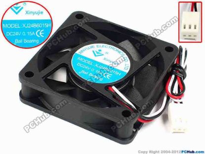 71400 Xinyujie DC- Bearing OEM- Square Fan XJ24B6015H, w185x3X3, 0.15A Xinyujie DC- Bearing OEM- Square Fan 