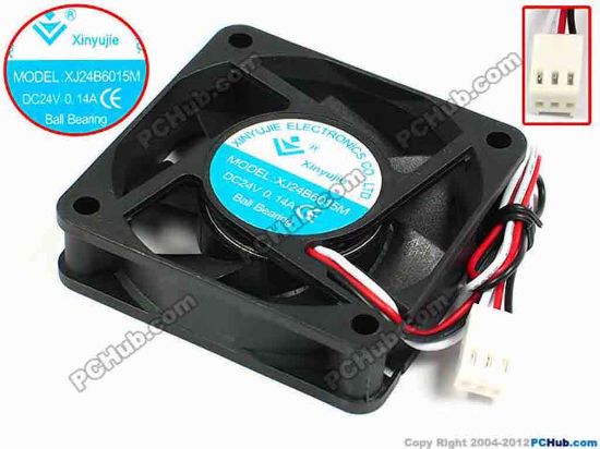71401 Xinyujie DC- Bearing OEM- Square Fan XJ24B6015M, w185x3X3, 0.14A Xinyujie DC- Bearing OEM- Square Fan 