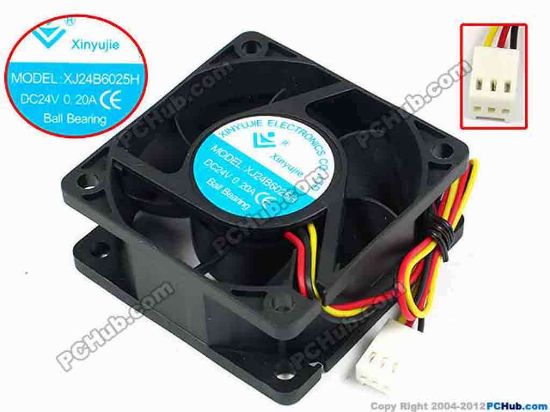 71429 Xinyujie DC- Bearing OEM- Square Fan XJ24B6025H, w215x3X3, 0.20A Xinyujie DC- Bearing OEM- Square Fan 