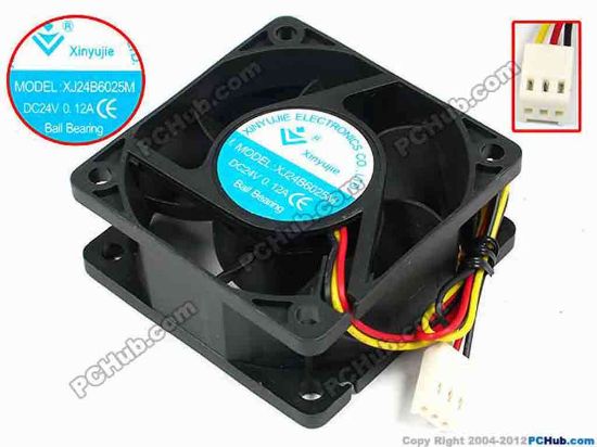 71431 Xinyujie DC- Bearing OEM- Square Fan XJ24B6025M, w215x3X3, 0.12A Xinyujie DC- Bearing OEM- Square Fan 