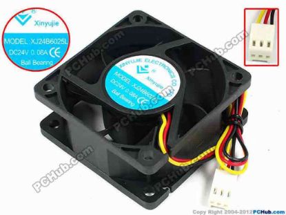 71432 Xinyujie DC- Bearing OEM- Square Fan XJ24B6025L, w215x3X3, 0.08A Xinyujie DC- Bearing OEM- Square Fan 