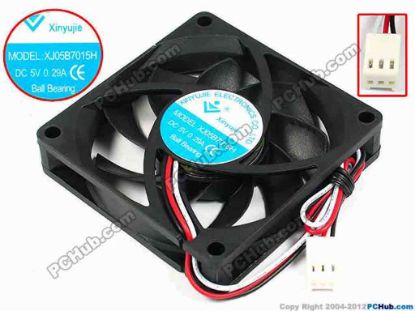71437 Xinyujie DC- Bearing OEM- Square Fan XJ05B7015H, w175x3x3, 0.29A Xinyujie DC- Bearing OEM- Square Fan 