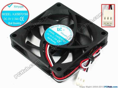 71438 Xinyujie DC- Bearing OEM- Square Fan XJ05B7015M, w175x3x3, 0.24A Xinyujie DC- Bearing OEM- Square Fan 