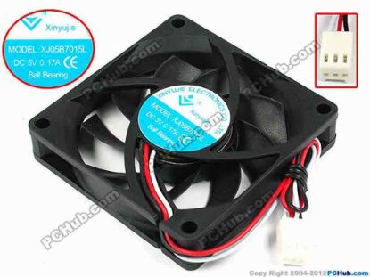 71440 Xinyujie DC- Bearing OEM- Square Fan XJ05B7015L, w175x3x3, 0.17A Xinyujie DC- Bearing OEM- Square Fan 