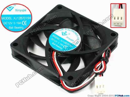 71441 Xinyujie DC- Bearing OEM- Square Fan XJ12B7015H, w175x3x3, 0.19A Xinyujie DC- Bearing OEM- Square Fan 