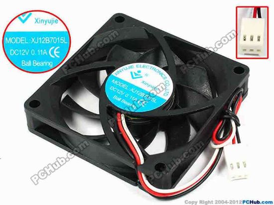 71443 Xinyujie DC- Bearing OEM- Square Fan XJ12B7015L, w175x3x3, 0.11A Xinyujie DC- Bearing OEM- Square Fan 