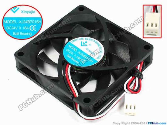 71444 Xinyujie DC- Bearing OEM- Square Fan XJ24B7015H, w175x3x3, 0.18A Xinyujie DC- Bearing OEM- Square Fan 
