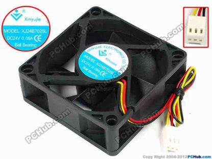 71467 Xinyujie DC- Bearing OEM- Square Fan XJ24B7025L, w205x3x3, 0.08A Xinyujie DC- Bearing OEM- Square Fan 
