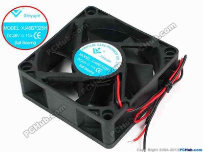 71468 Xinyujie DC- Bearing OEM- Square Fan XJ48B7025H, w255x2, 0.11A Xinyujie DC- Bearing OEM- Square Fan 