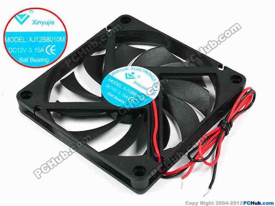 71484 Xinyujie DC- Bearing OEM- Square Fan XJ12B8010M, w250x2, 0.15A Xinyujie DC- Bearing OEM- Square Fan 