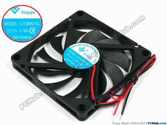 71487 Xinyujie DC- Bearing OEM- Square Fan XJ12B8010L, w250x2, 0.08A Xinyujie DC- Bearing OEM- Square Fan 