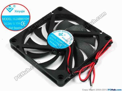 71488 Xinyujie DC- Bearing OEM- Square Fan XJ24B8010H, w250x2, 0.17A Xinyujie DC- Bearing OEM- Square Fan 