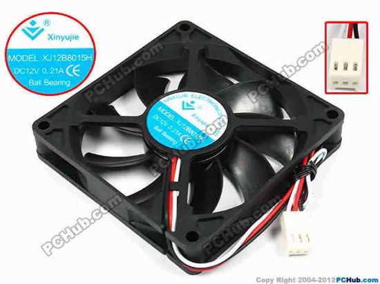 71498 Xinyujie DC- Bearing OEM- Square Fan XJ12B8015H, w175x3x3, 0.21A Xinyujie DC- Bearing OEM- Square Fan 