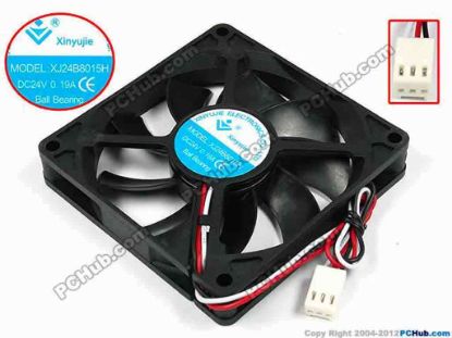 71503 Xinyujie DC- Bearing OEM- Square Fan XJ24B8015H, w175x3x3, 0.19A Xinyujie DC- Bearing OEM- Square Fan 
