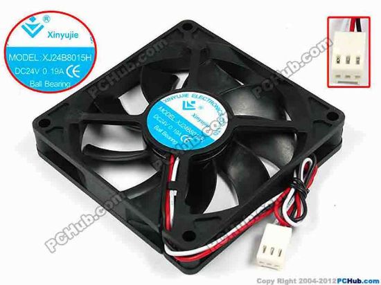 71503 Xinyujie DC- Bearing OEM- Square Fan XJ24B8015H, w175x3x3, 0.19A Xinyujie DC- Bearing OEM- Square Fan 