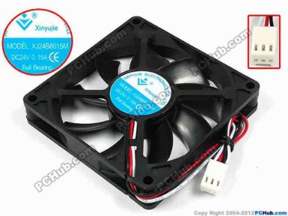 71504 Xinyujie DC- Bearing OEM- Square Fan XJ24B8015M, w175x3x3, 0.15A Xinyujie DC- Bearing OEM- Square Fan 