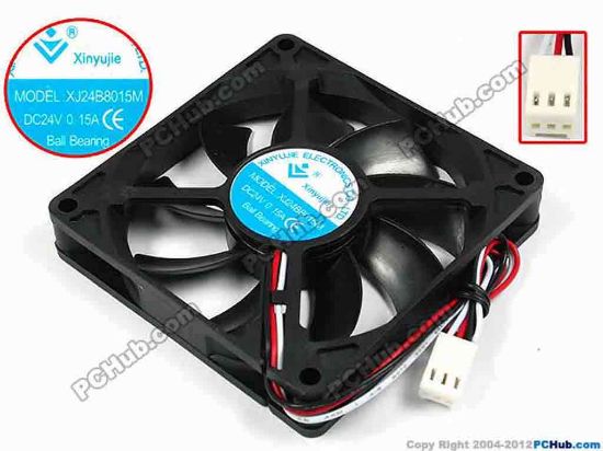 71504 Xinyujie DC- Bearing OEM- Square Fan XJ24B8015M, w175x3x3, 0.15A Xinyujie DC- Bearing OEM- Square Fan 