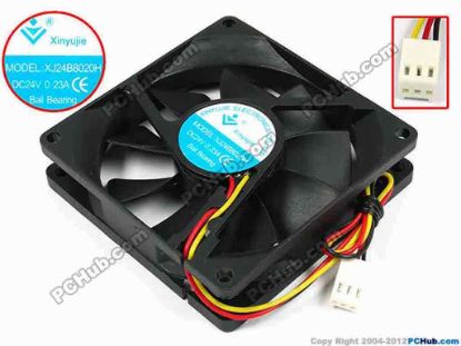 71519 Xinyujie DC- Bearing OEM- Square Fan XJ24B8020H, w200x3x3, 0.23A Xinyujie DC- Bearing OEM- Square Fan 
