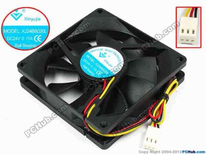71522 Xinyujie DC- Bearing OEM- Square Fan XJ24B8020L, w200x3x3, 0.11A Xinyujie DC- Bearing OEM- Square Fan 