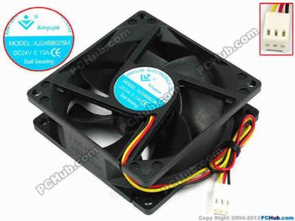 71551 Xinyujie DC- Bearing OEM- Square Fan XJ24B8025M, w200x3x3, 0.13A Xinyujie DC- Bearing OEM- Square Fan 