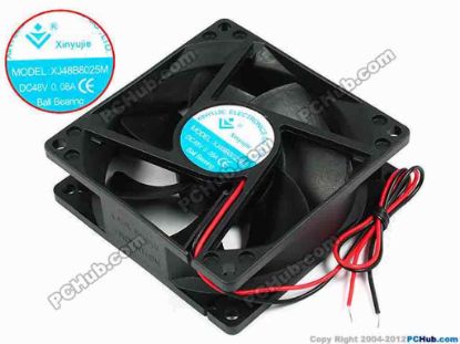 71560 Xinyujie DC- Bearing OEM- Square Fan XJ48B8025M, w250x2, 0.08A Xinyujie DC- Bearing OEM- Square Fan 