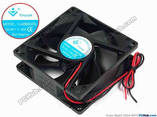 71561 Xinyujie DC- Bearing OEM- Square Fan XJ48B8025L, w250x2, 0.06A Xinyujie DC- Bearing OEM- Square Fan 