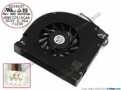 71567 Panasonic UDQFZZR15CAR Cooling Fan  DC5V 0.3A, 3-Pin, 55mm, Bare Fan Panasonic UDQFZZR15CAR Cooling Fan  