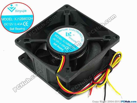 71574 Xinyujie DC- Bearing OEM- Square Fan XJ12B8032H, w260x3, 0.43A Xinyujie DC- Bearing OEM- Square Fan 