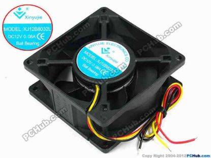 71590 Xinyujie DC- Bearing OEM- Square Fan XJ12B8032L, w260x3, 0.08A Xinyujie DC- Bearing OEM- Square Fan 