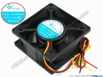 71591 Xinyujie DC- Bearing OEM- Square Fan XJ24B8032H, w260x3, 0.28A Xinyujie DC- Bearing OEM- Square Fan 