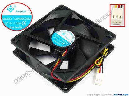 71633 Xinyujie DC- Bearing OEM- Square Fan XJ05B9225M, w195x3x3, 0.32A Xinyujie DC- Bearing OEM- Square Fan 