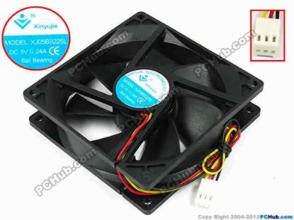 71635 Xinyujie DC- Bearing OEM- Square Fan XJ05B9225L, w195x3x3, 0.24A Xinyujie DC- Bearing OEM- Square Fan 