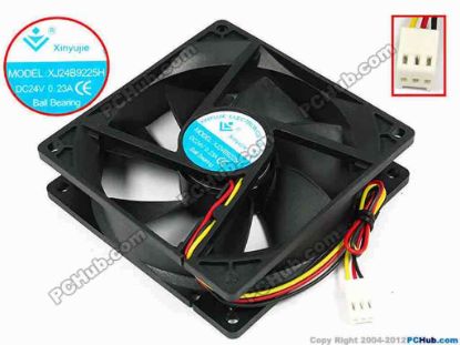 71640 Xinyujie DC- Bearing OEM- Square Fan XJ24B9225H, w195x3x3, 0.23A Xinyujie DC- Bearing OEM- Square Fan 