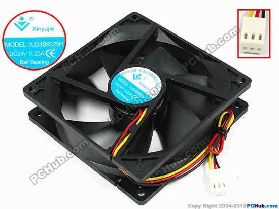 71640 Xinyujie DC- Bearing OEM- Square Fan XJ24B9225H, w195x3x3, 0.23A Xinyujie DC- Bearing OEM- Square Fan 