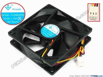 71642 Xinyujie DC- Bearing OEM- Square Fan XJ24B9225L, w195x3x3, 0.08A Xinyujie DC- Bearing OEM- Square Fan 
