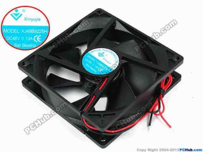 71643 Xinyujie DC- Bearing OEM- Square Fan XJ48B9225H, w245x2, 0.13A Xinyujie DC- Bearing OEM- Square Fan 